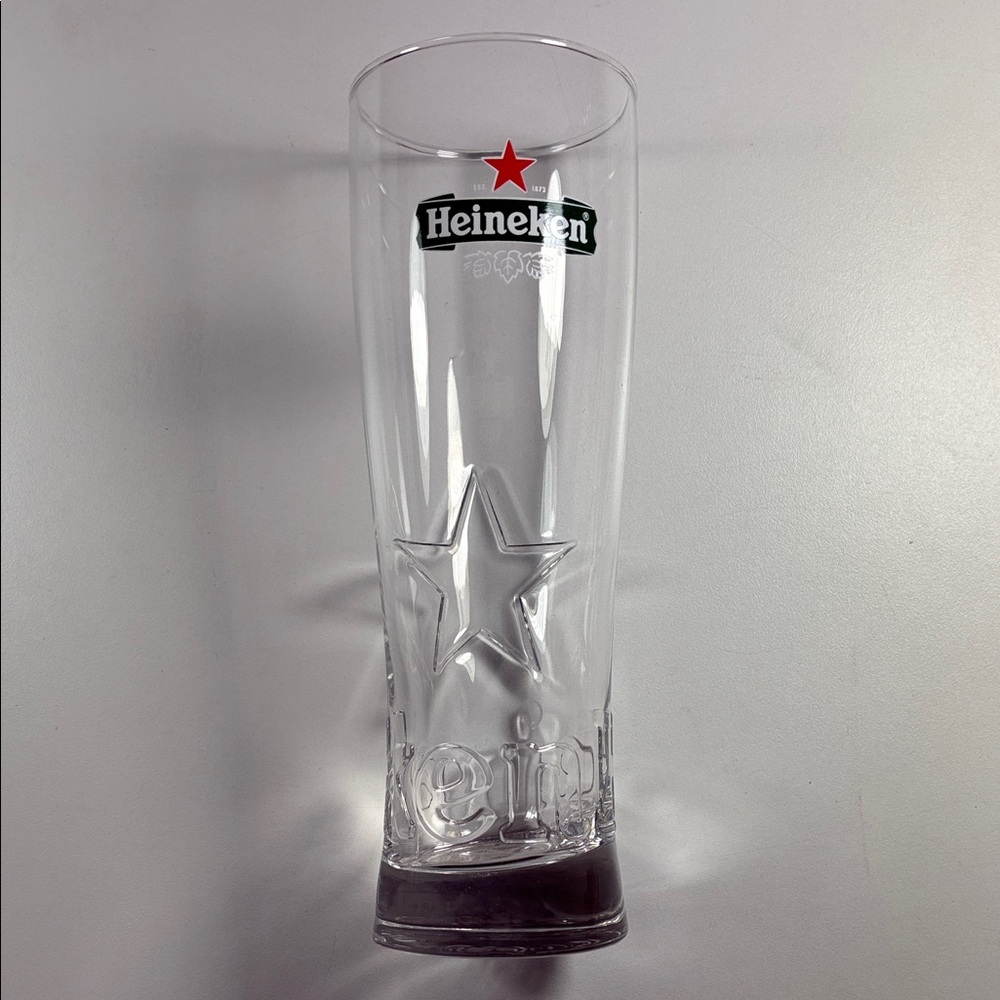 BRAND NEW Heineken Clear Pilsner Glass with Red Star